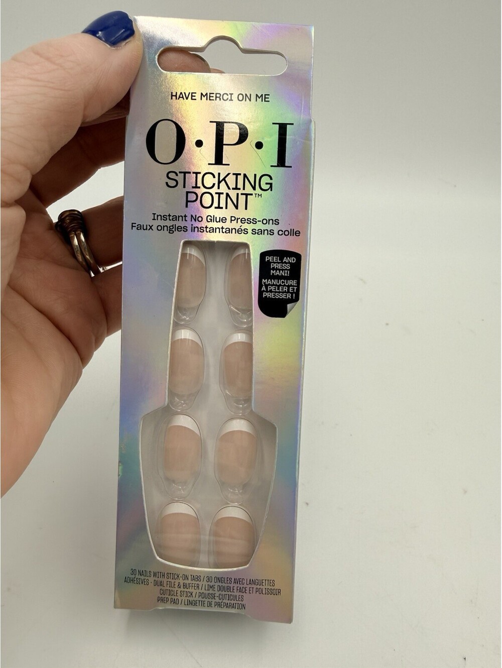 New OPI Sticking Point Instant Press-on Mani 30 Nails - Have Merci on Me No Glue